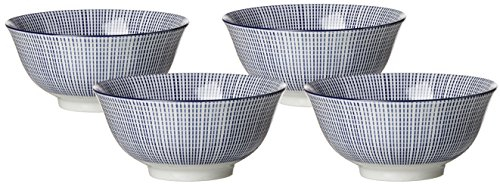 Ritzenhoff & Breker Schalen-Set Royal Makoto, 4-teilig, 15,5 cm Durchmesser, 650 ml, Porzellangeschirr, Blau-Weiß, 15.50 x 15.50 x 8 cm