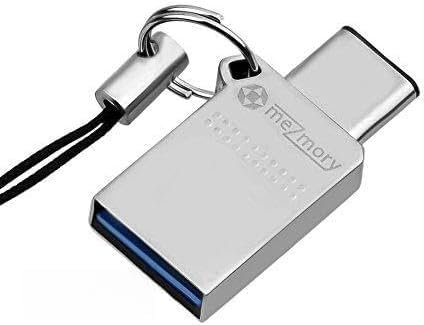 Mini USB C Stick Dual 128 GB – Función 2 en 1 > USB 3.0 & Type C < Impermeable, pequeño y extremadamente rápido – De metal ideal para llaveros – Flash Drive Memoria USB USB-C 128 GB