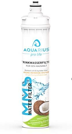 AQUARIUS pro life Trinkwasserfilter I Ersatzkartusche für unseren EinbauwasserfilterI Sauberes Wasser I Wasserfilter für Wohnwagen, Wohnmobil & Zuhause I 0,1 Mikron Porengröße I Universal & Vielseitig