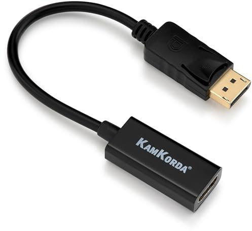 DisplayPort to HDMI Adapter ‑ 4K@30Hz DP to HDMI Converter, Passive DP Male to HDMI Female, Latch Lock, Audio Support, Plug & Play