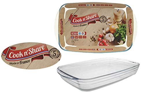 Northam Cook 'n Share - Fuente rectangular de cristal para horno (2,6 L)