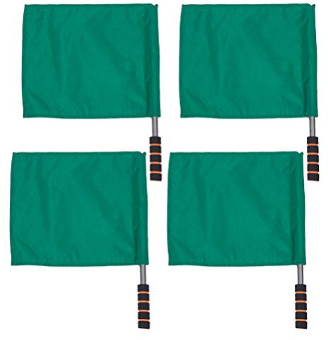 Soccer Flags Soccer Flags 4pcs Sports Referee Linesman Stainless Steel Pole for Volleyball Match (Green) Referee Blank Signs