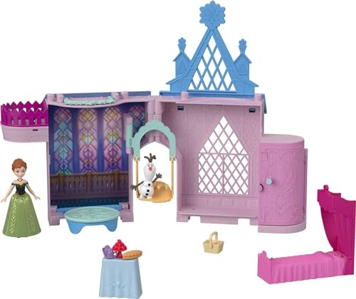 Disney Frozen Annas Schloss in Arendelle: Das Spielset lässt Sich öffnen und enthält im Inneren EIN Puppenhaus mit Mehreren Spielbereichen, die Kinder aus dem Film wiedererkennen Werden.