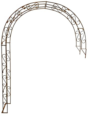 ESTEXO Rosenbogen Rankhilfe Kletterhilfe Wandbogen Edelrost Rosenspalier Torbogen Rost Metall Bogen Spalier Wand-Rosenbogen Wand-Torbogen