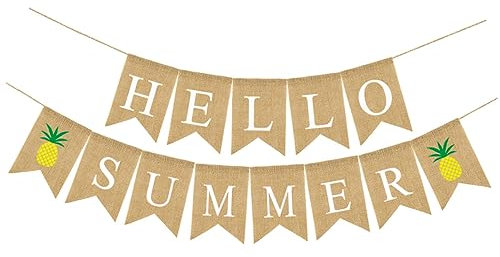 Garneck Hawaii-Girlande leinengardine leinentücher ananasschneider linolwalze leinentuch Schwalbenschwanzbanner aus Leinen Hawaii-Banner Sommer das Banner Kranz Schwalbenschwanz-Flagge