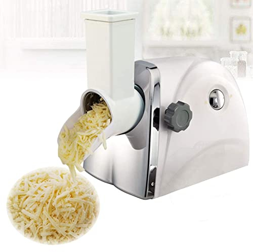 Coupe-légumes électrique Râpe à fromage rotative, râpe à fromage rotative électrique multifonction, coupe-légumes, râpe à pommes de terre et carottes avec 3 lames de trancheuse pour cuisine
