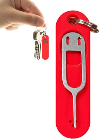 Sim Card Removal Tool - Sim Ejector Tool | Sim Card Tray Eject Pin with Detachable Keychain & Silicone Case | Sim Card Tray Opening Tool Eject Pins Needle Opener Ejector for Smartphone