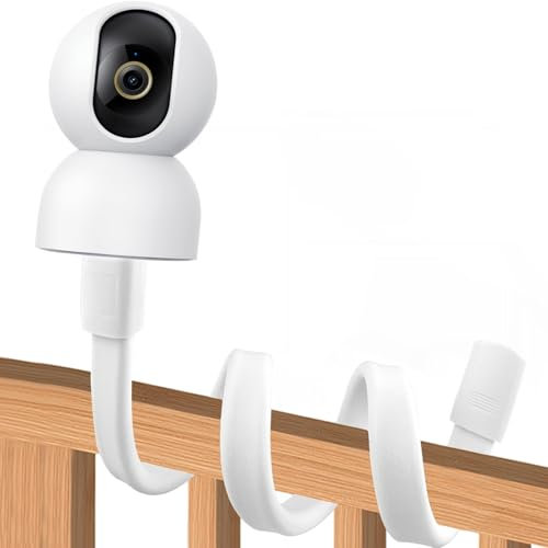 Soporte Vigilabebés Flexible Universal Camara Vigilancia Tornillo de 1/4“ para SpaceView/Spaceview Pro HelloBaby Blemil, Monitor de Bebé Compatible con la Mayoría de Vigilabebés (Blanco)