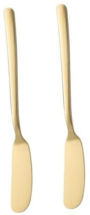 CLISPEED Couteau à Beurre En Acier Inoxydable Doré Set De 2 Pièces Coupe-confiture Multi-usages Ustensiles Cuisine Fromage Pâtisseries Facile à Utiliser