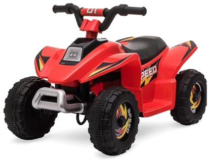 Straame 6V Electric Ride-On Quad Bike ATV for Toddlers Ages 18-36 Months, Forward/Reverse, 4-Wheel Design, 1.9-3.8 km/h Speed, 72x40x45.5 cm (Red)