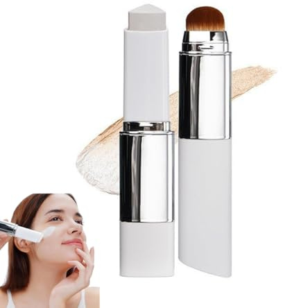 LAKPYN Stick correttore e fondotinta 2 in 1, fondotinta stick coreano Hydrating Lightweight Cover Cream With Brush, per tutti i tipi di pelle (Natural)