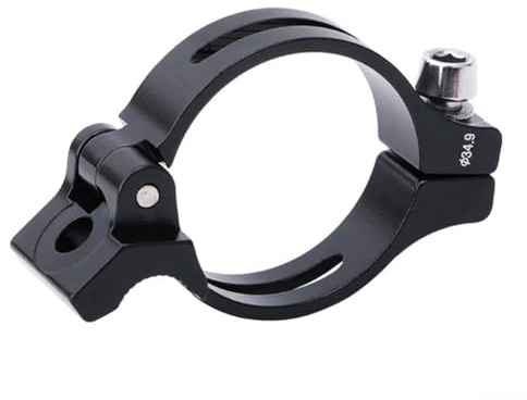 Jonikuper Front Derailleur Braze-On Clamp Adapter for Bikes, Aluminum Alloy 31.8mm/34.9mm, Black or Red Color(black 34.9mm)