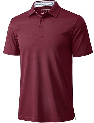 MAGCOMSEN Polo Homme À Manches Courtes MODÈLE Sport PERFORMANT Rouge Vin XL