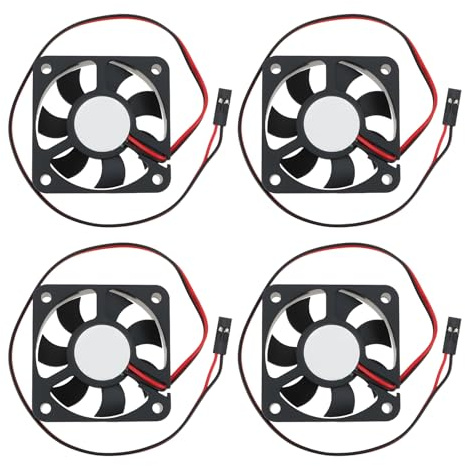 VGOL 4 Piezas Ventilador para Caja de Ordenador 2pin 12vdc 50x50x12 mm Compatible con la Mayoría de Cajas y Modelos RC