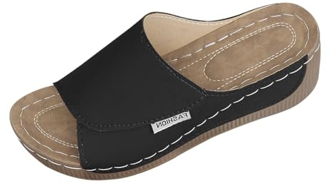 Generiska kilsandaletter dam, platå, damsandaletter, sommar, svarta, mjuka sulor, sommarsandaler, lätta sandaletter, halkfria, fritidssandaler, Slingback, utomhussandaler