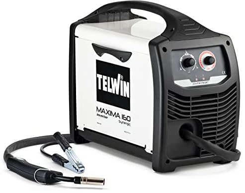 Telwin Maxima 160 Synergic Saldatrice Inverter a Filo Mig-Mag/Flux/Brazing, 230 V, Maxima 160, Bianco