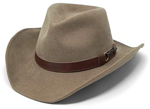 Borges & Scott Forester – Westernhut aus Wollfilz – Cowboyhut - wasserabweisend - mit Drahtkrempe - Kamel 58cm (Mittel)