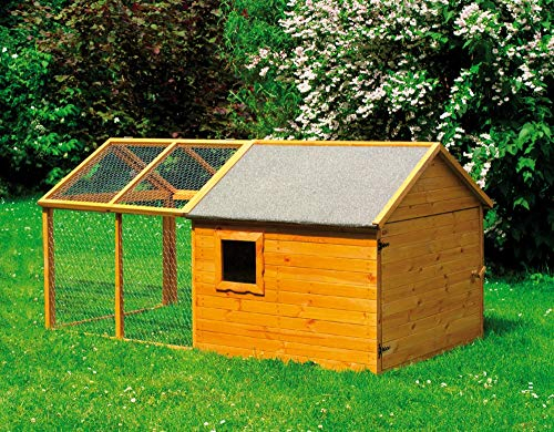 Beauty.Scouts Kleintierstall Kant inkl. Auslauf Kiefernholz massiv honigbraun 203x116x103cm Kaninchenstall Laufstall Hasenkäfig Kaninchenkäfig Hasenstall