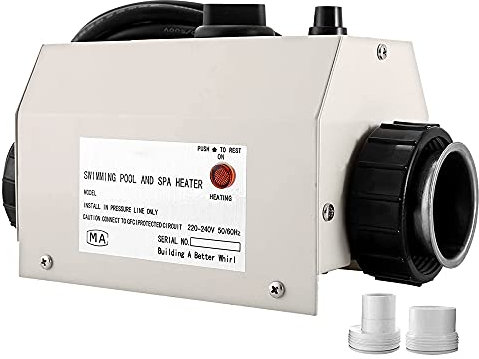 TGHY Riscaldatore Elettrico per Piscina Termostato 2kW 3kW Riscaldatore Elettrico Senza Serbatoio 220V Riscaldatore per Vasca Idromassaggio Spa per Max 2cbm Piscina Interrata Fuori Terra,2kw