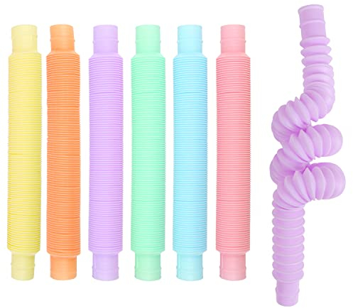 VEYLIN Pop Tubes, 6PCS Fidget Toys for Kids, Sensory and Learning Toys for Toddlers
