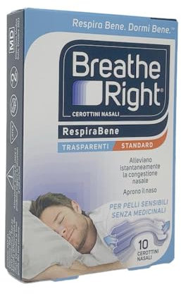 CEROTTI NASALI BREATHE RIGHT TRASPARENTI 10 PEZZI