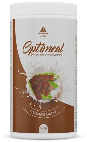 PEAK OptiMeal - 500g Geschmack Chocolate I Pulver I 10 Portionen I Mahlzeitersatz-Shake I über 30g Protein I 24 Vitamine und Mineralstoffe I mit Omega-3 Fettsäuren und Ballaststoffen
