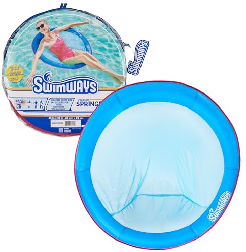 SwimWays Spring Float Premium Papasan Pool Lounger, Inflatable Pool Floats Adult with Fast Inflation for Ages 15 & Up