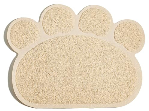siduytin Tapis de piégeage de litière pour Chat, Facile à Nettoyer et fabriqué en PVC, Tapis de bac à litière, napperons à Fond antidérapant, Beige