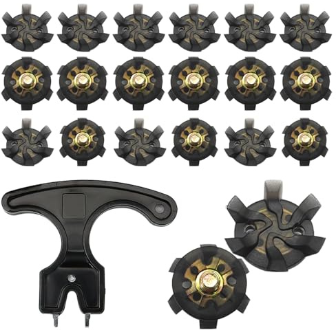20PCS Golf Shoe Spikes M6 Tooth Replacement Golf Shoe Studs with Nail Remove, Universal Golf Shoe Cleats with Metal Threading, Outdoor Anti-slip Cricket Shoe Cleats for More Stability & Comfort