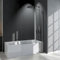 Duschwand für Badewanne 90x140cm Faltbar mit festem segment, 2-Teilig Badewannenaufsatz mit Seitenwand, Duschabtrennung Glaswand Faltbar 180°, Duschtrennwand aus 6mm ESG NANO Glas