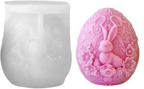 Silikonformen Gießformen Ostern, Silikonform Ei Gießform Silikon, 3D Silikonform Osterei Hase Frühling, Oster Silikonformen Eier DIY Kerzenformen
