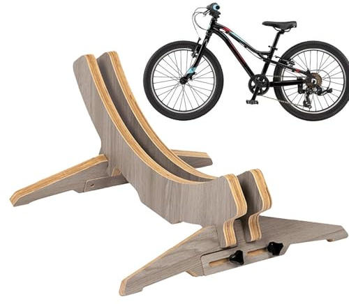 Floor Bike Rack – Cykelställ i trä för garage eller inomhusbruk | Stabilt displaystativ glider omkring perfekt för berg, väg eller hybridhjul, utrymmesbesparande golvorganisatör för lagret i