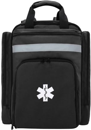 Lyirfan Zaino professionale di pronto soccorso vuoto, borsa medica tattica con riflettente, zaino medico di pronto soccorso di grande capacità per campeggio, escursionismo,Nero
