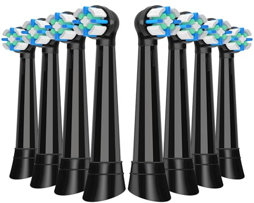 IO Testine di ricambio compatibili con Oral B IO 2/3N/3/4/5/6/7/8/9/10 Series Spazzolino elettrico per la pulizia, Compatibile con Oral B IO (8 Nero)