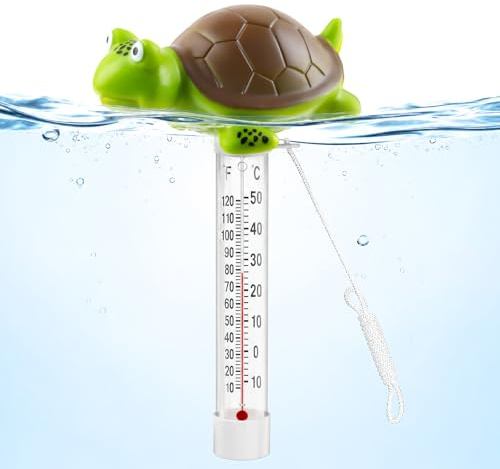 Shyllin Termometro Piscina Galleggiante, Termometro da Bagno per Bambini Stile Cartone Animato, Termometro Acqua Piscina -10–50 °C / 10–120 °F per Piscina, Vasca da Bagno, Spa e Laghetto