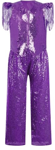 renvena Niña Trajes Disco Jazz Brillantes Traje De Fiesta Baile De Piezas Púrpura 11-12 años