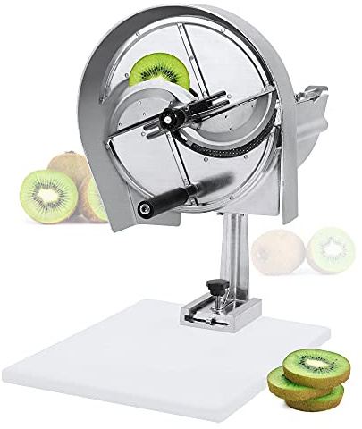 Hanchen Kommerzieller Gemüseschneider, 0,3–8 mm, verstellbare Dicke, manuell, multifunktional, Obstschneider, Zerkleinerer für Zwiebeln, Kartoffeln (Aluminiumlegierung + Edelstahl)