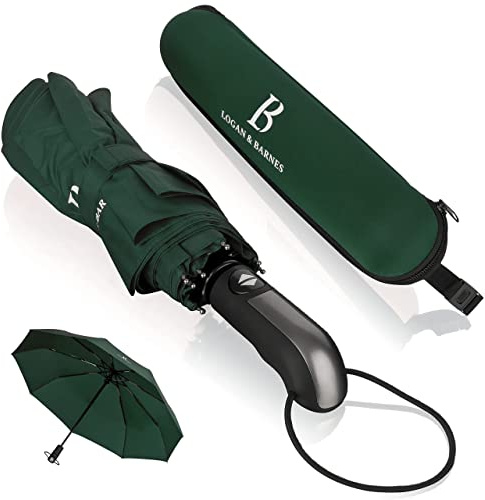 LOGAN & BARNES Parapluie Résistant Vent Fort jusqu'à 140 km/h - Parapluie Pliant Compact et Durable - Ouverture Automatique Facile - modèle Manchester