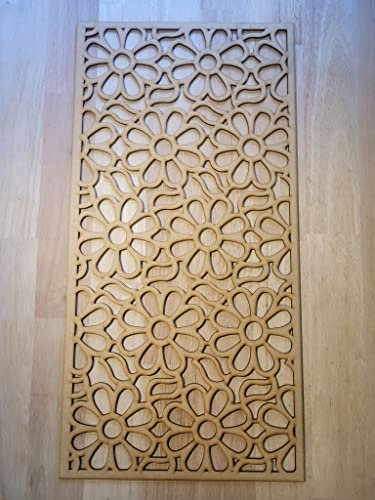 Floral Daisy Screen Radiator Cabinet wall Decorative Screening-grille- Perforated MDF panel (1200x600mm) 0028 (6mm thick)