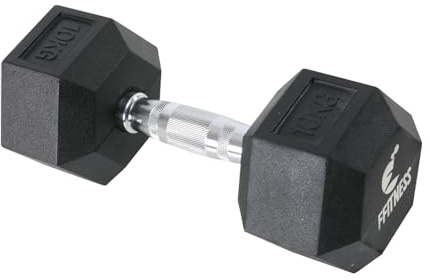 Mancuerna hexagonal FFitness de 10 kg para gimnasio, entrenamiento físico, barra hexagonal, CrossFit, entrenamiento funcional.