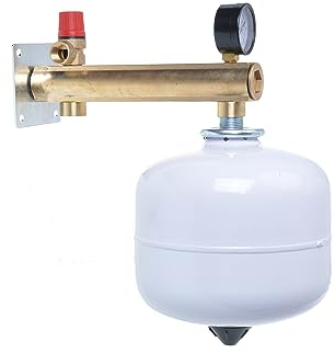 Aqbau® Set Membran Ausdehnungsgefäß 8 Liter mit Sicherheitsgruppe Messing für Trinkwasser Druckausgleichsbehälter Ausgleichsbehälter Weiss Druckbehälter Membran Für geschlossene Kreislauf