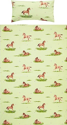 Erwin Müller Kinder-Bettwäsche Biber grün Größe 135x200 cm (40x80 cm)