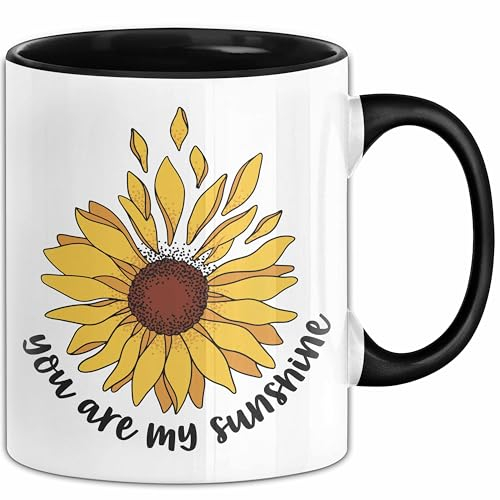 You Are My Sunshine Tasse Geschenk Sonnenblume Kaffee-Becher (Schwarz)