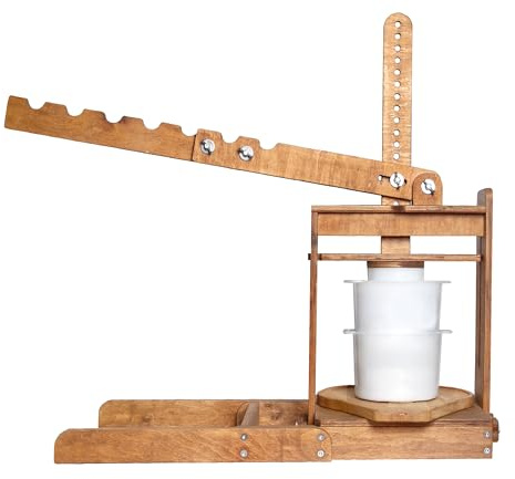 Big Dutch - Pressa per formaggio in legno, con leva e 2 stampi per formaggi da 1,3 l, 2 qt, 2 garze, pressa per formaggio in casa, pressione fino a 90,7 kg