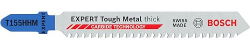 Bosch 3x Hoja de sierra de calar EXPERT Tough Metal thick T155HHM (para Láminas de acero inoxidable, Longitud 92 mm, Professional Accesorios Sierra de calar)