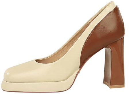OBiQuzz Mary Jane - Zapatos para mujer, tacones altos, plataforma, tacón, zapatos de boda, zapatos de noche, fiestas, vestidos elegantes y cómodos, zapatos tradicionales de piel, Blanco, 38