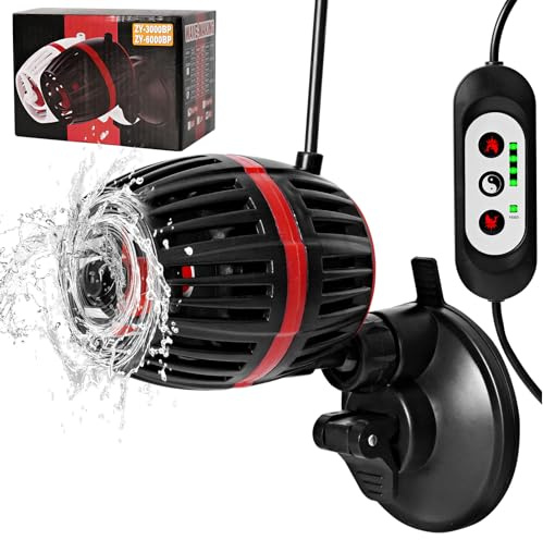 Aquarium Pump, Pompe per acquario con controller, Pompa di movimento acquario marino, Flusso regolabile a 4 velocità, Modalità alimentazione, 8-25 W, 4500-15000 L/H, adatto per acquari da 300-900 L