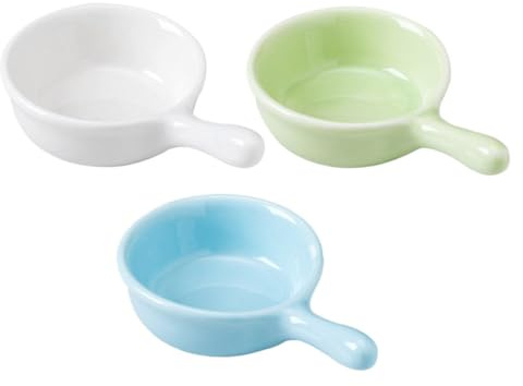 Artibetter 3 Cuencos de Cerámica para Hámster con Asas, Resistentes y Fáciles de Mover, Adecuado para Alimentar Cobayas y Mascotas Pequeñas Color Aleatorio