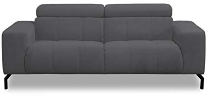 DOMO Collection Cunelli 2 Sitzer, Sofa mit Rückenfunktion, Garnitur mit Relaxfunktion, anthrazit, 208x104x79 cm