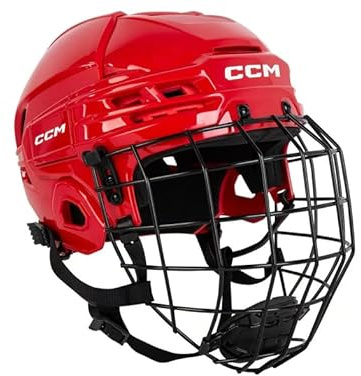 CCM Tacks 70 - Casco Combo Senior, talla: L, color: rojo